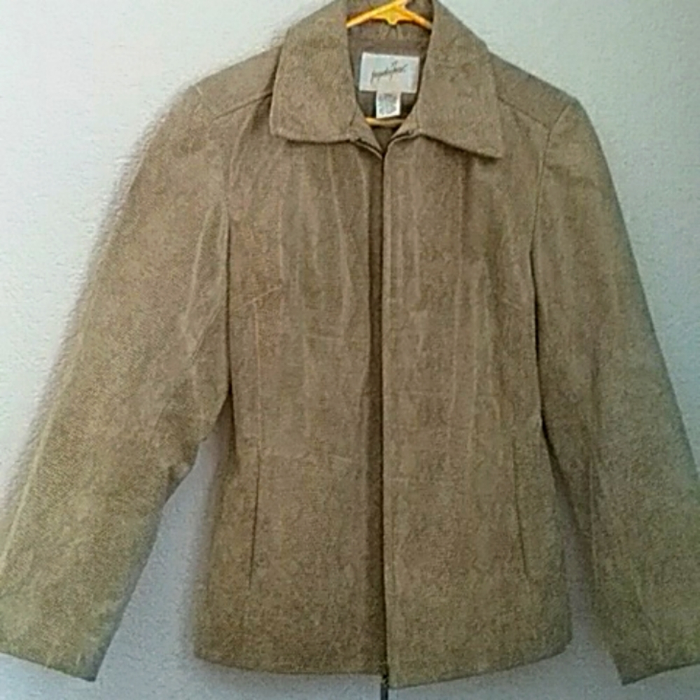 Leather Snake print Jacket Tan